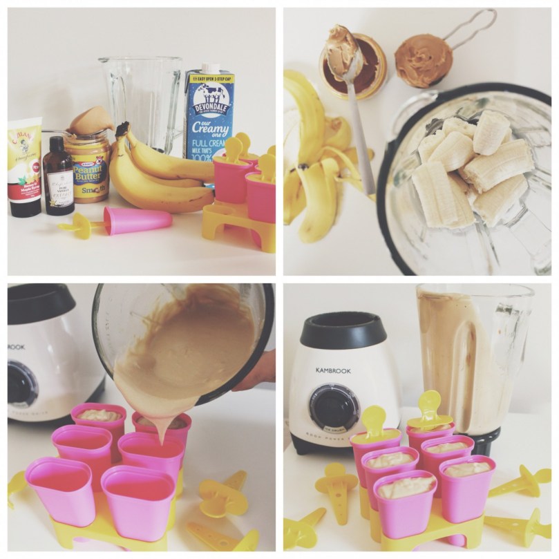 Banana & Peanut Butter Popsicles: Procedure