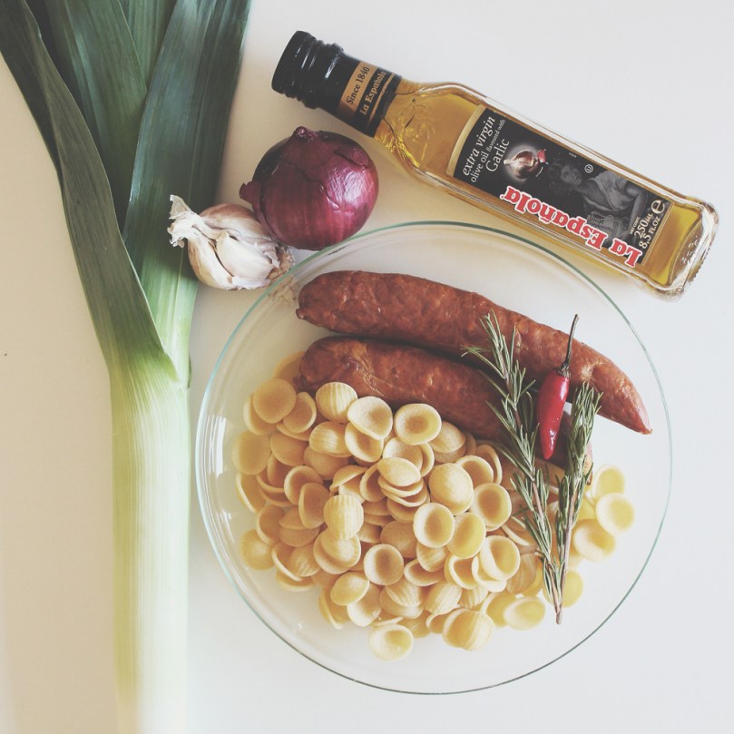 Chorizo & Leek Orecchiette Ingredients