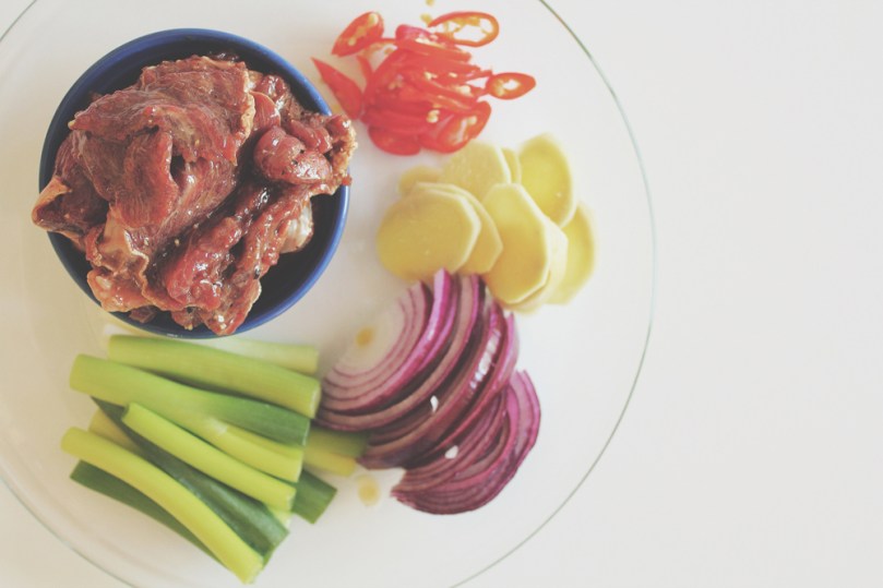 Stir-fried Gravy Beef with Chilli, Ginger & Shallot Ingredients