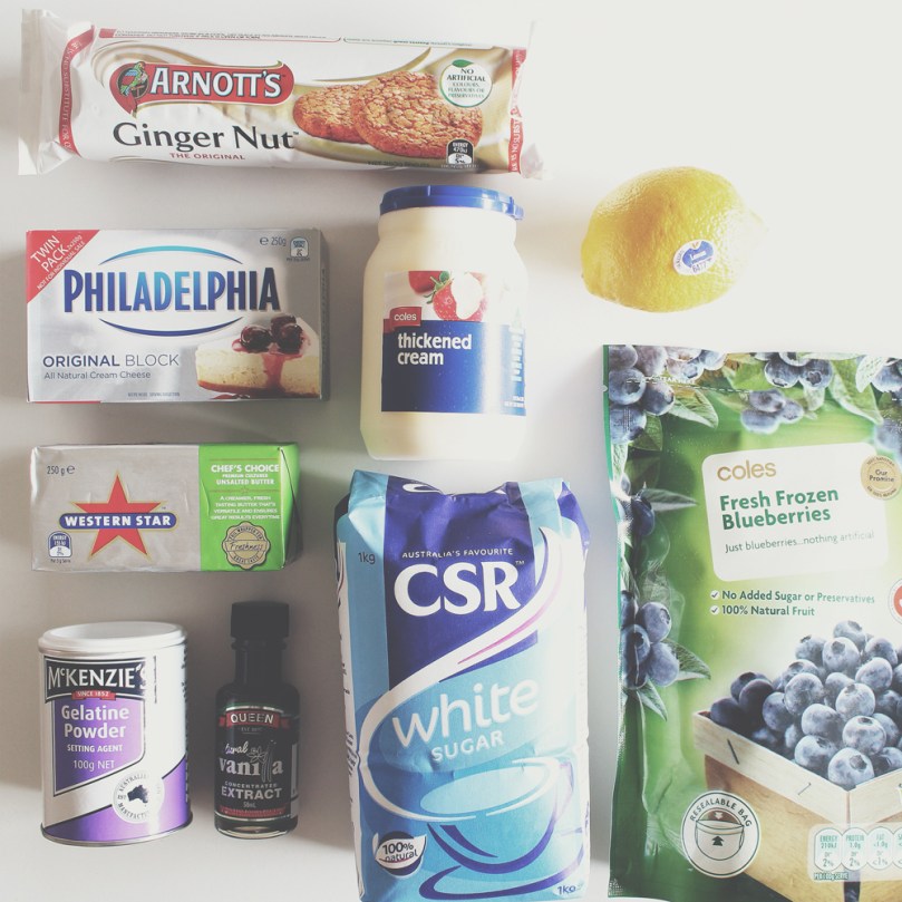 Mini No-bake Blueberry Cheesecake Ingredients