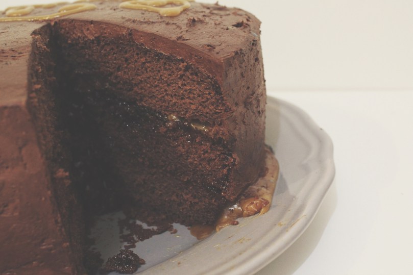 Layered Chocolate & Salted Caramel Cake