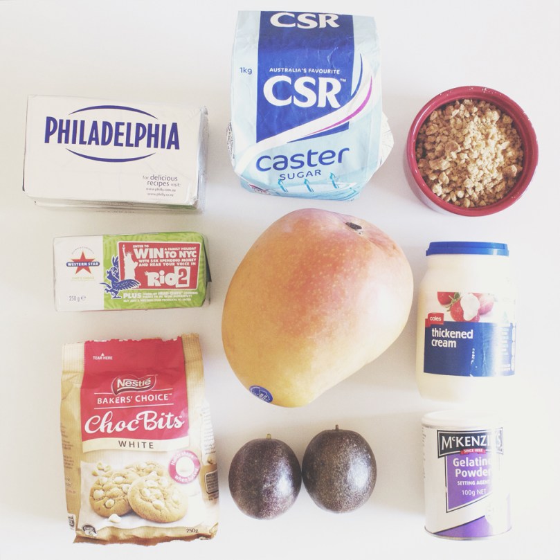 White Chocolate Cheesecake with Mango & Passionfruit Ingredients