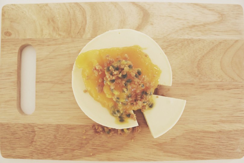 White Chocolate Cheesecake with Mango & Passionfruit (Constructed)
