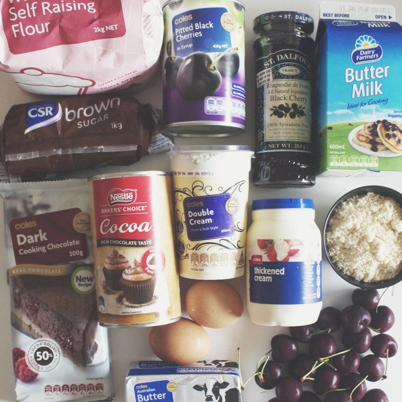 Cherry Ripple Black Forest Cake Ingredients