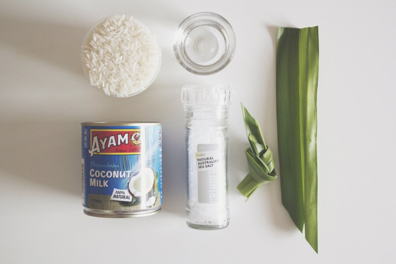 Nasi Lemak (Coconut Rice) Ingredients