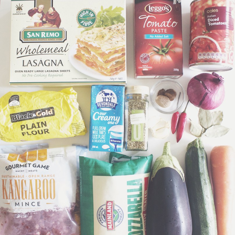 Kangaroo Lasagne Ingredients