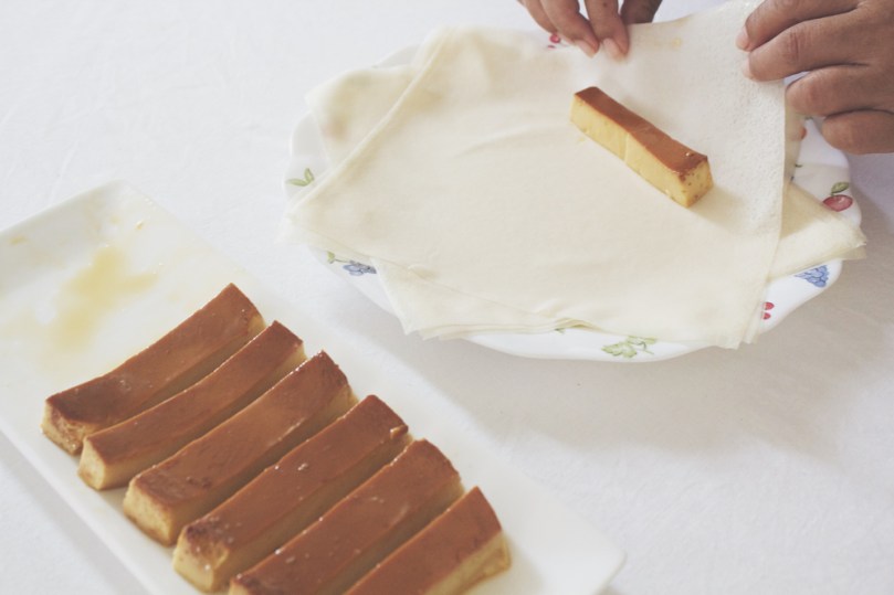 Crispy Fried Leche Flan Process