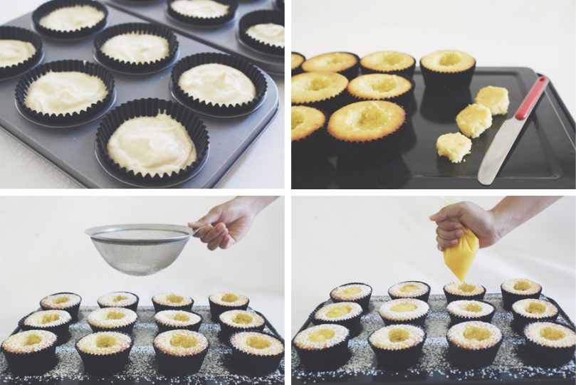 Graduation Day Lemon Curd Cupcakes Process