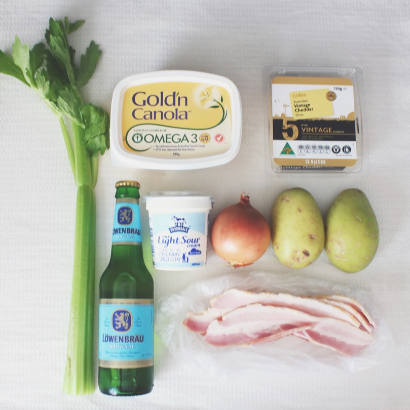 Bacon, Beer & Potato Soup Ingredients