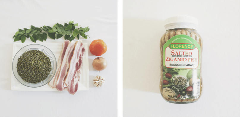 Munggo Guisado (Sautéed Mung Bean Soup) Ingredients
