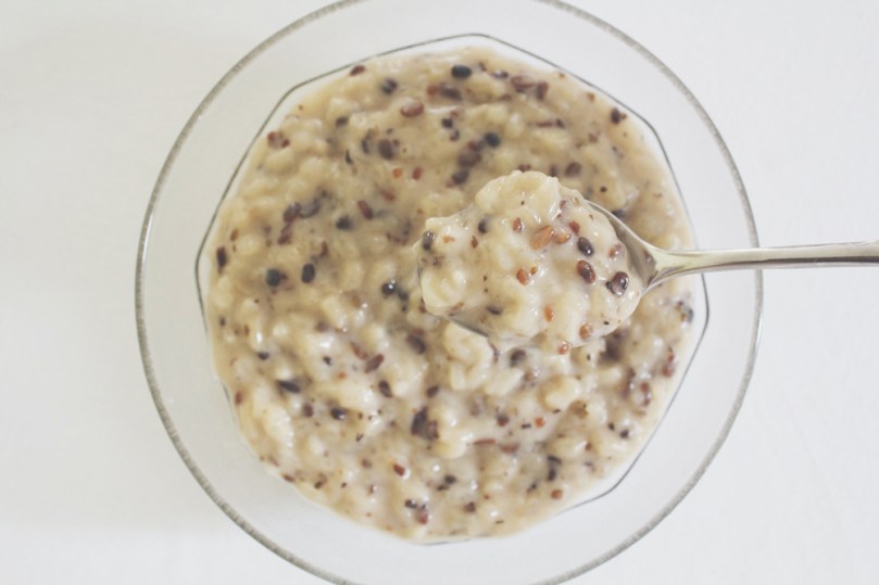 Ginataang Munggo (Roasted Mung Beans & Sticky Rice in Coconut Milk)