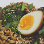 Beef & Broccoli Mee Pok with Soy Eggs