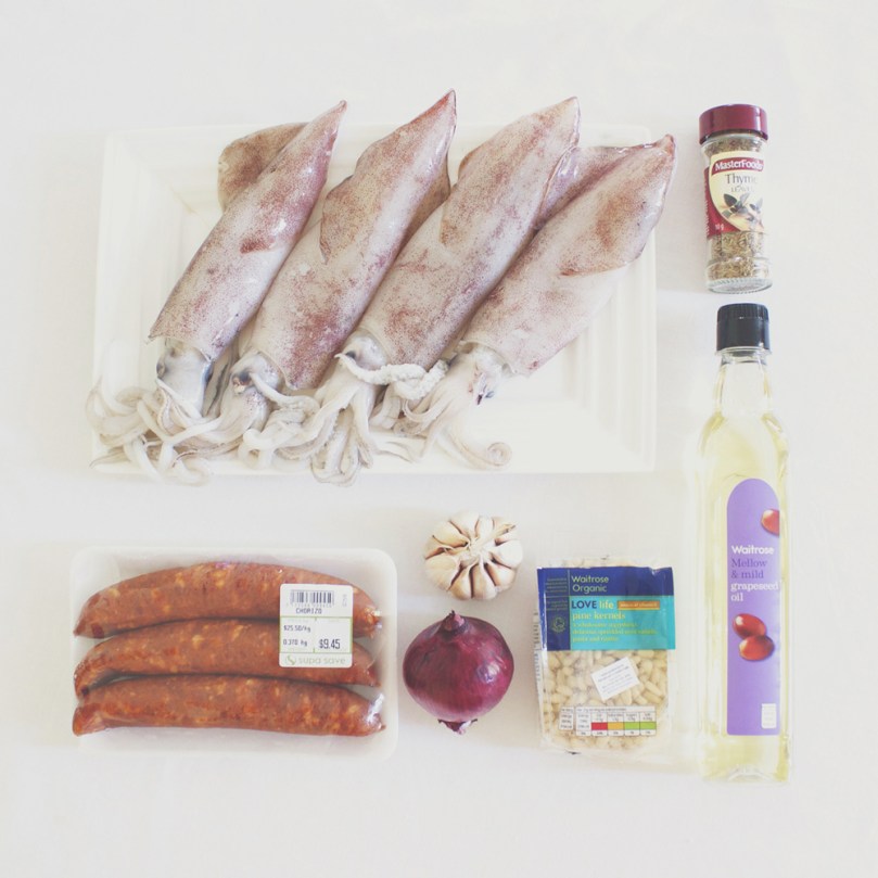 Chorizo-stuffed Squid Ingredients
