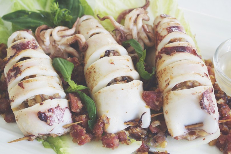 Chorizo-stuffed Squid