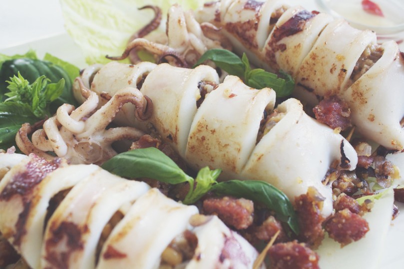 Chorizo-stuffed Squid