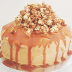 Salted Caramel Popcorn Layered Cake