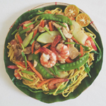 Pancit Lucban (Filipino Style Stir-Fried Thick Flour Noodles)