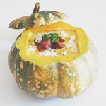 Moroccan Pumpkin Soup with Crispy Chorizo