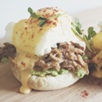 Beer-braised Pulled Pork Eggs Benedict