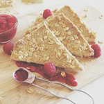 Oatmeal Shortbread with Raspberry Compote