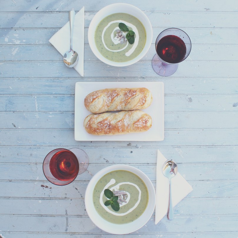 Pea and Ham Soup with Stone-baked Pane di Casa and Strawberry & Lime Cider