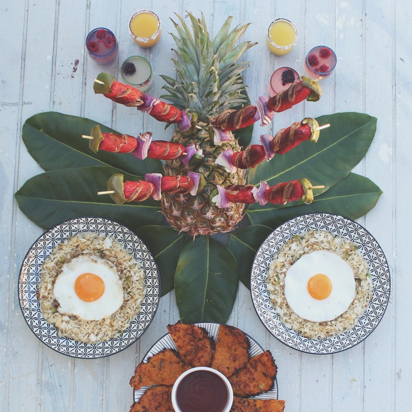 Fancy Filipino Hotsilog Brekky with Sweet Potato Hash Browns and Brekky Mocktails