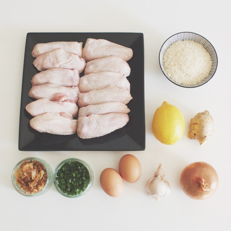 Arroz Caldo (Chicken Rice Porridge) Ingredients