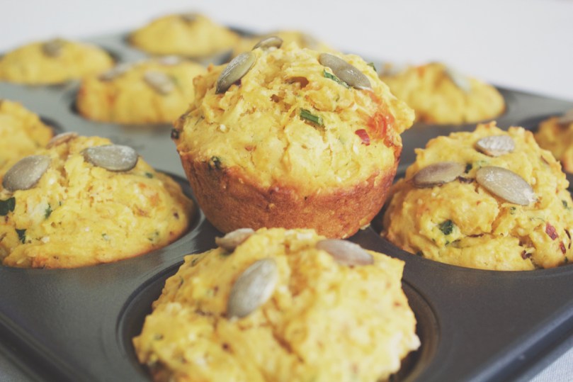 Breakfast Muffins: Pumpkin, Polenta, and Chilli