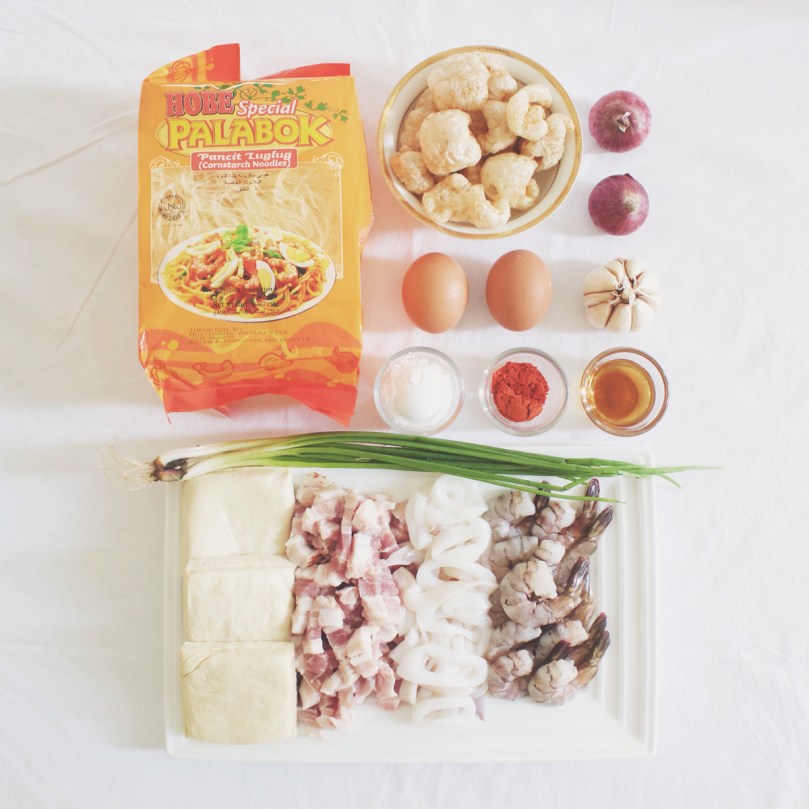 Pancit Palabok (Filipino Style Noodles with Prawn Gravy) Ingredients