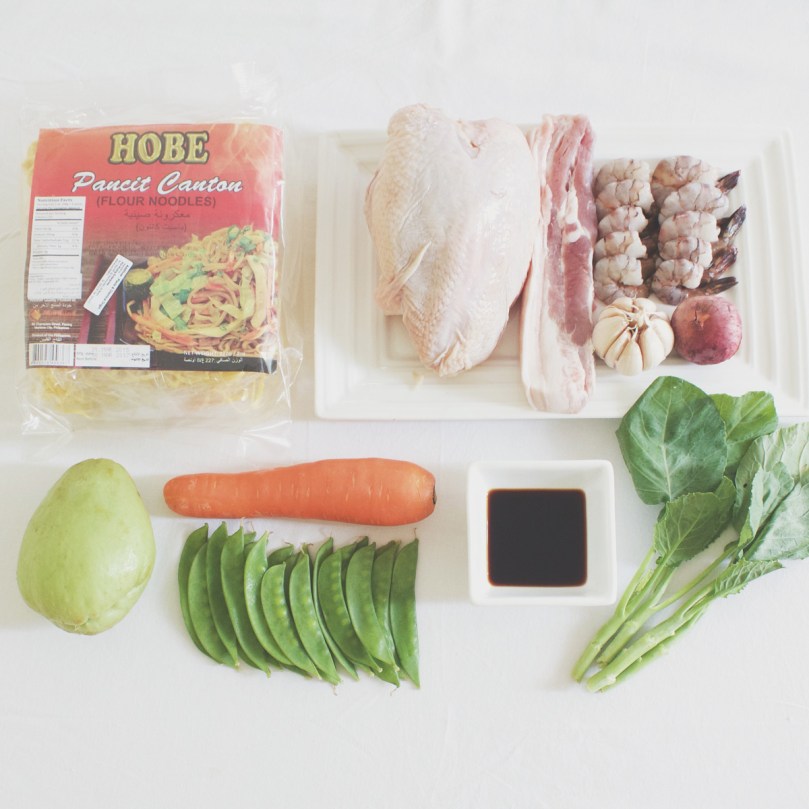 Pancit Lucban (Filipino Style Stir-Fried Thick Flour Noodles) Ingredients