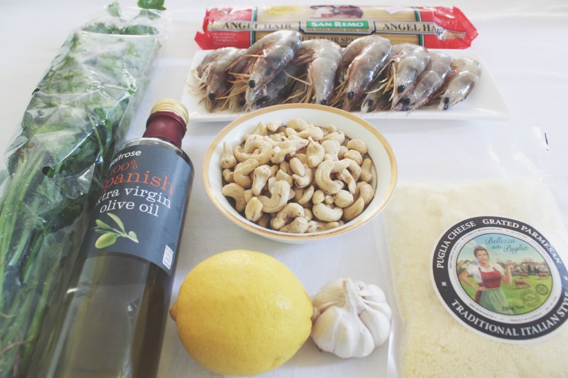 Capellini al Pesto e Gamberi Ingredients
