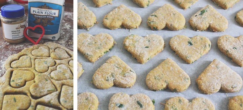 Spinach, Carrot, and Zucchini Dog Treats