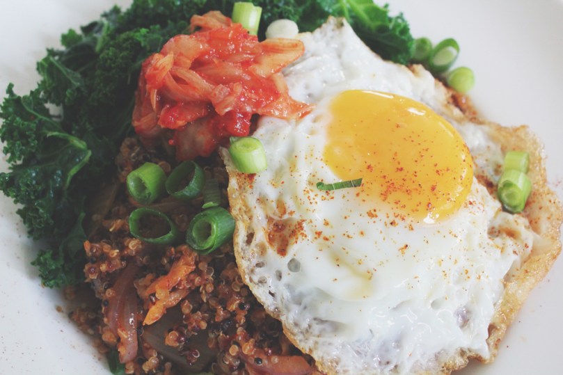 Spicy Kimchi Quinoa Bowls