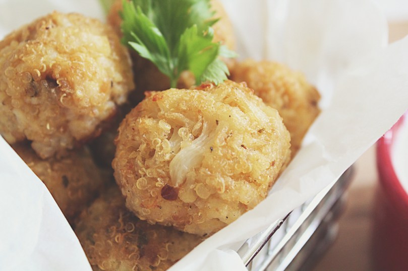 Buffalo Cauliflower & Quinoa "Meatballs"