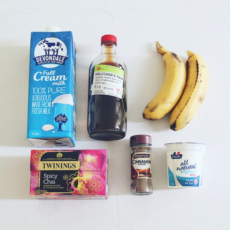 Spicy Chai & Banana Cinnamon Smoothie Ingredients