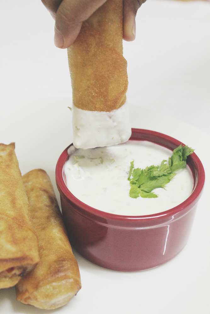 Avocado Egg Rolls with Parsley Dipping Sauce