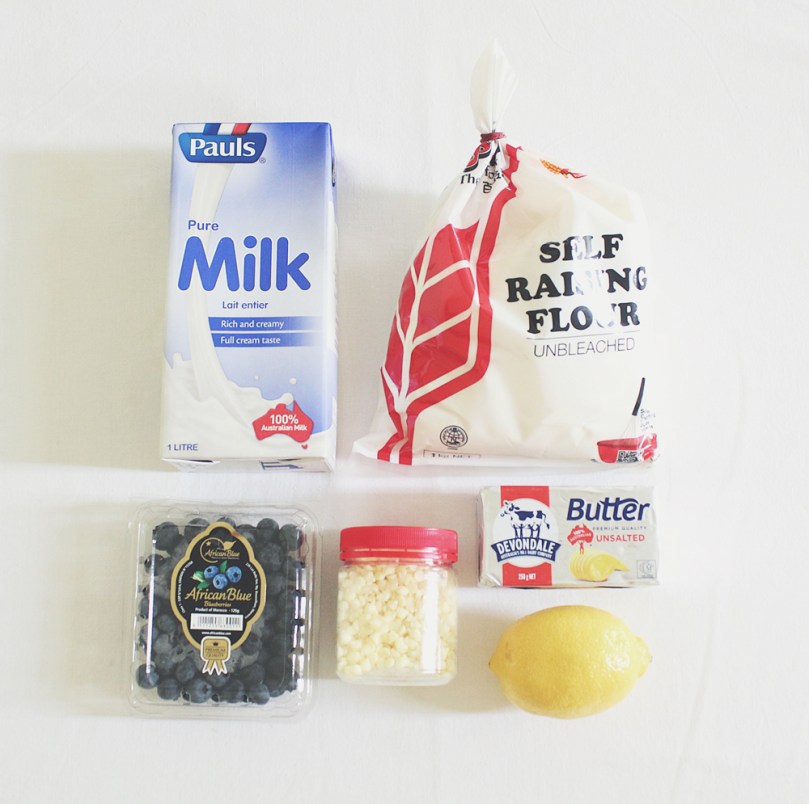 Blueberry Lemon & White Chocolate Scones Ingredients