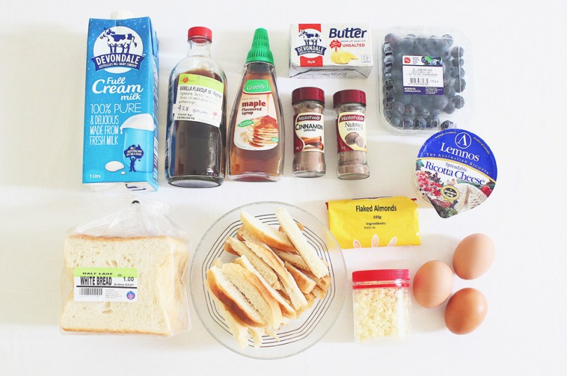 Blueberry Bread Pudding Ingredients