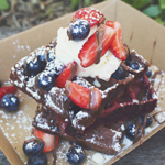CHOCOLATE AND RED VELVET WAFFLES