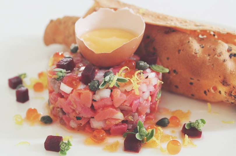 Beetroot & White Wine-cured Ocean Trout Tartare