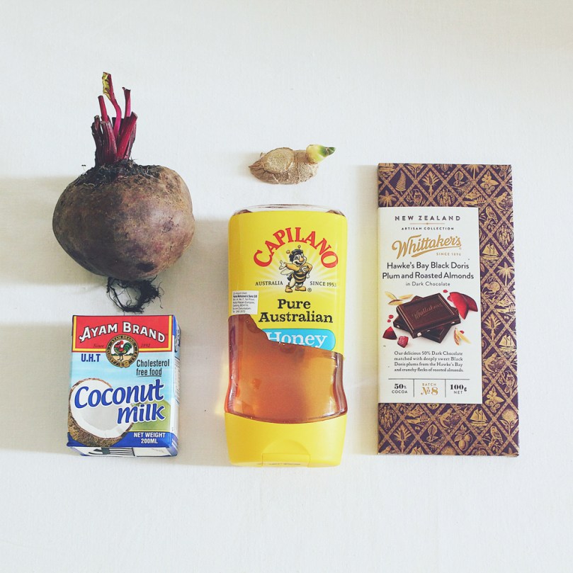 Chocolate Chunk Beet Ice Cream Ingredients