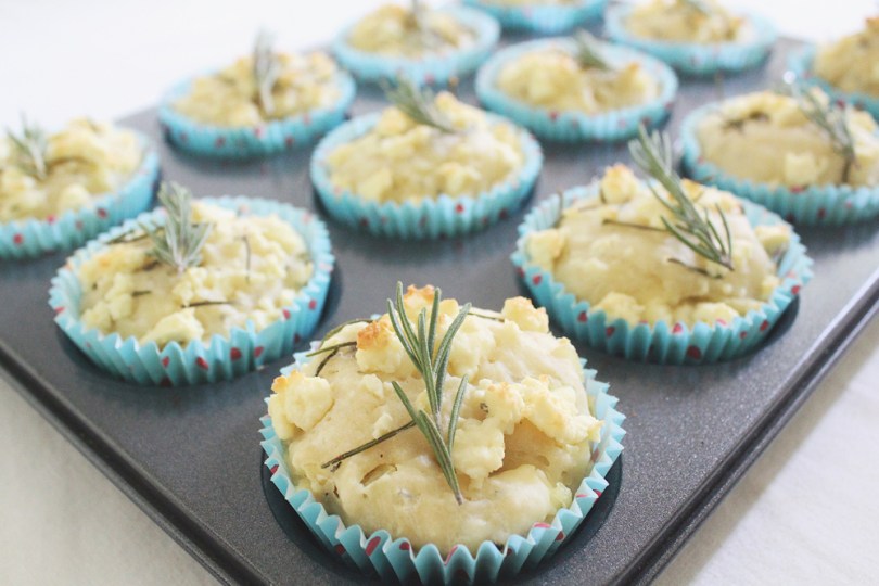 Breakfast Muffins: Feta Cheese, Onion & Rosemary