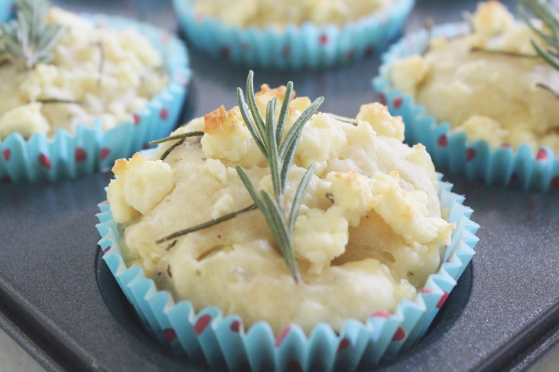 Breakfast Muffins: Feta Cheese, Onion & Rosemary