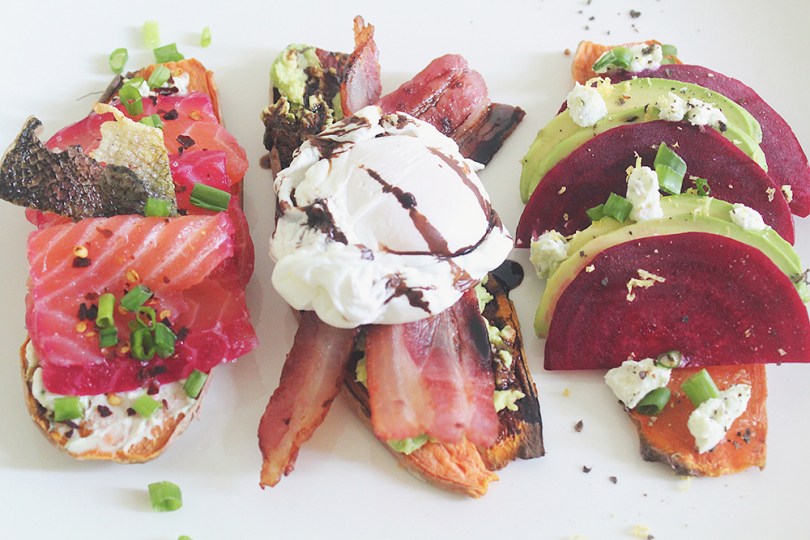 Savoury Orange Sweet Potato Toasts (3 Ways)