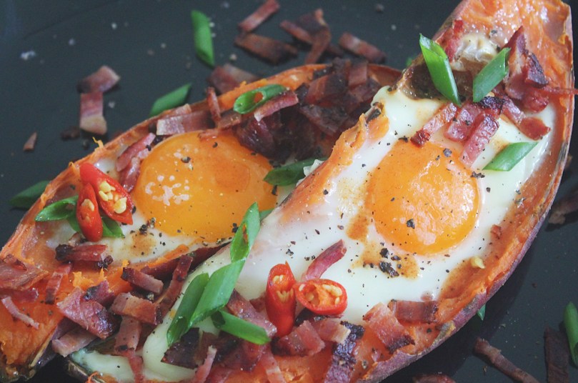 Baked Sweet Potato & Egg Brekkie Boats