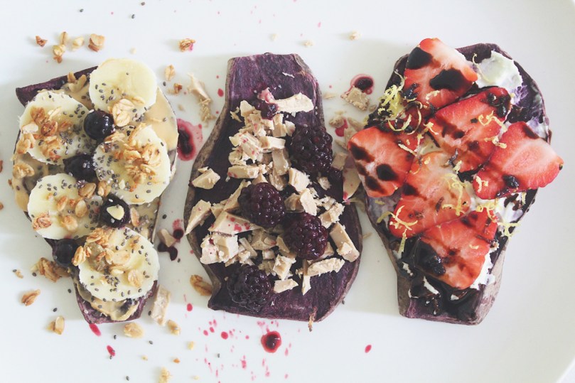 Sweet Purple Sweet Potato Toasts (3 ways)