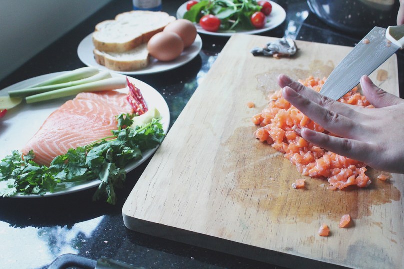 Salmon Fish Cakes with Oven-baked Eggs