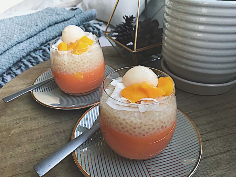 Mango Pudding with Coconut Sago