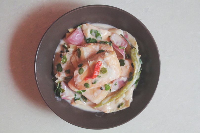 Salmon Belly Paksiw sa Gata (Stewed in Vinegar & Coconut Milk)