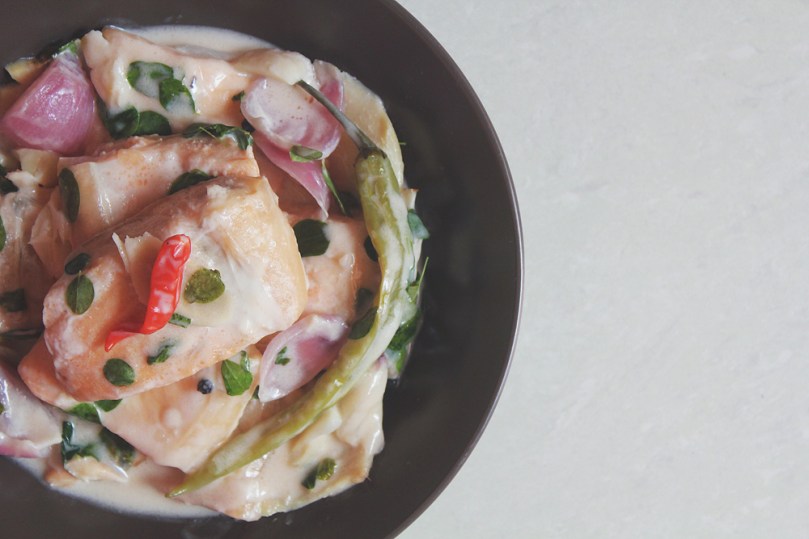 Salmon Belly Paksiw sa Gata (Stewed in Vinegar & Coconut Milk)